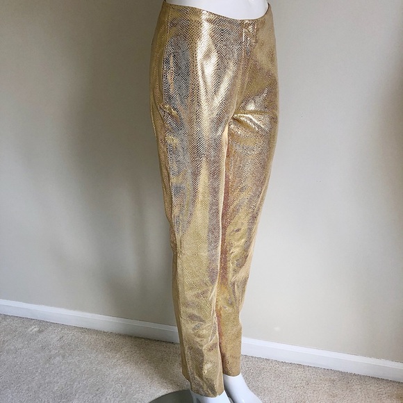 Bebe Leather Gold Cobra Pants - Picture 3 of 7